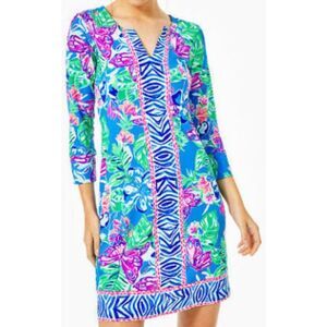 Lilly Pulitzer Blue and Pink Floral Mini Dress
